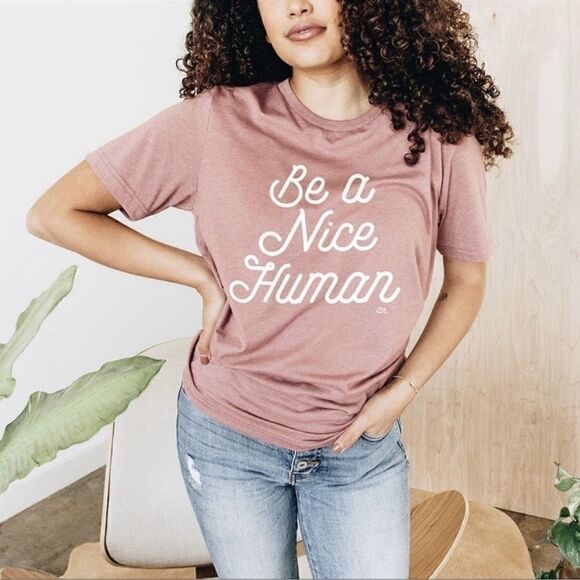 NWT Be a Nice Human mauve t shirt Size M - Picture 5 of 6